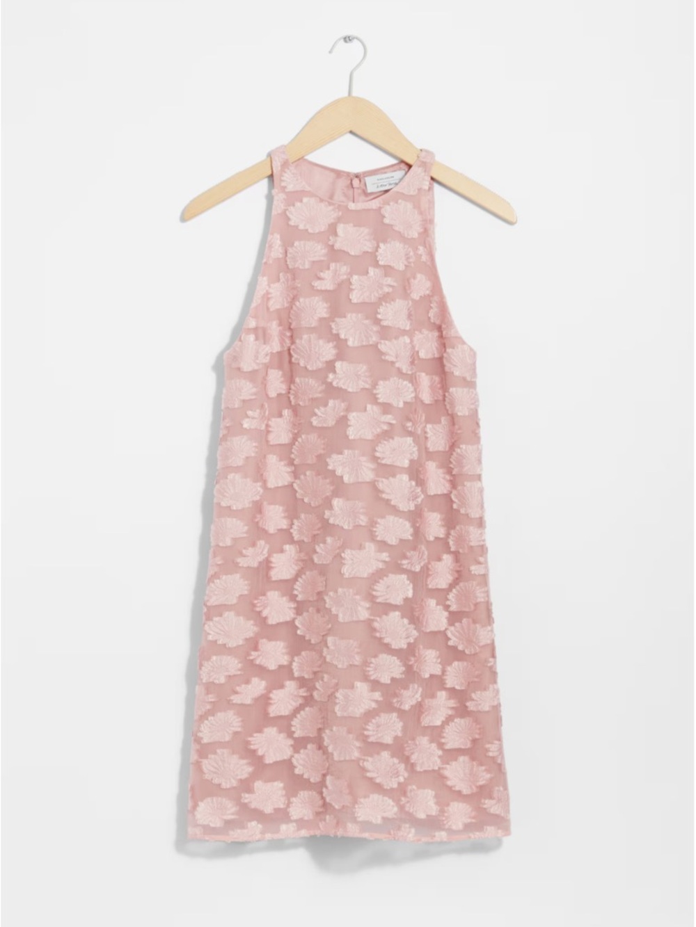 & other stories pink jacquard mini dress